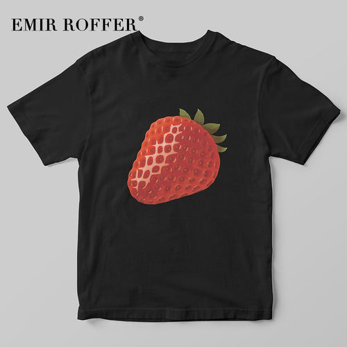 Summer Fruit Strawberry Print T-shirt