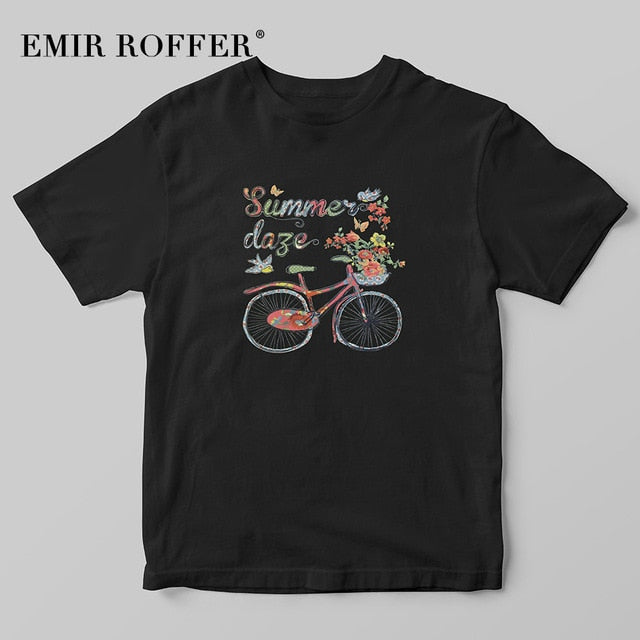 Vintage Bicycle Print T-shirt