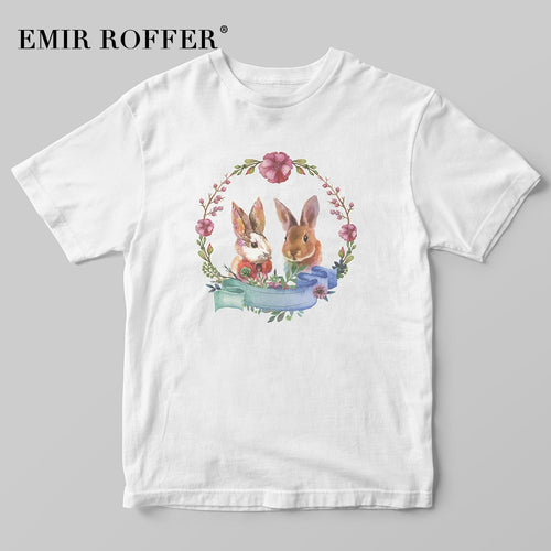 Cute Rabbit Print T-shirt