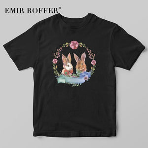 Cute Rabbit Print T-shirt